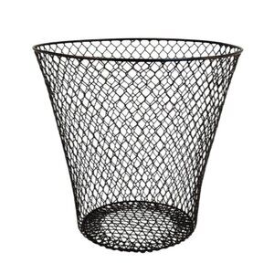 Black Metal Wire Mesh Waste Basket 9 In tall Storage Craft Garden Essentials